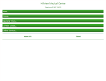 Tablet Screenshot of hillviewmedicalcentre.co.uk